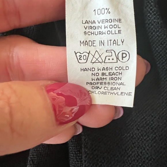 Imported from Italy Gran Sasso Black Wool Sweater Size M - Picture 5 of 5